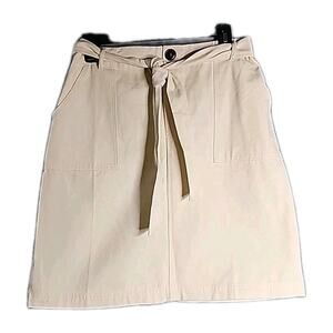 Böhme Denim Skirt Women's Size Medium Cream Cargo Slash Front Pockets Drawstring